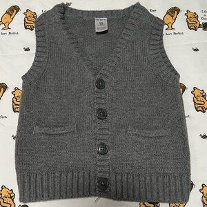 CARTER’S Baby-boys' 100% Cotton Knit Sweater Vest with Pockets Grey SIZE 18M